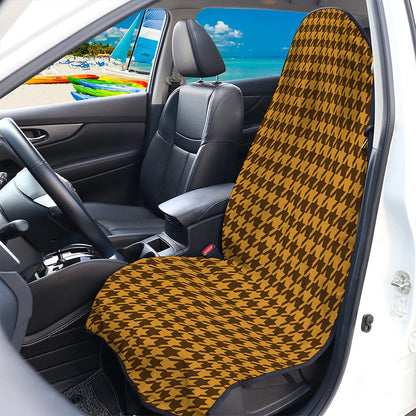 Brown Houndstooth Pattern Print Waterproof Car Seat Cover