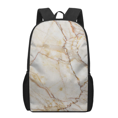 Brown Marble Print 17 Inch Backpack