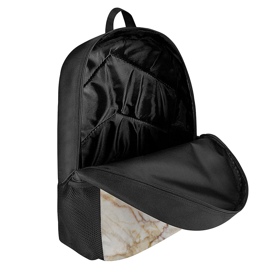 Brown Marble Print 17 Inch Backpack