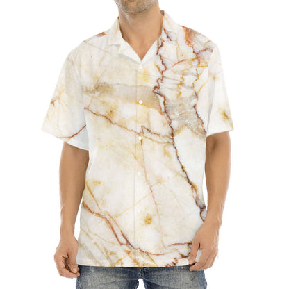 Brown Marble Print Aloha Shirt