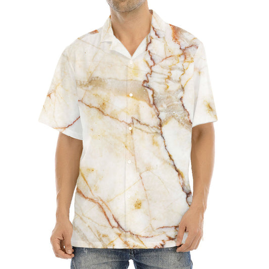 Brown Marble Print Aloha Shirt