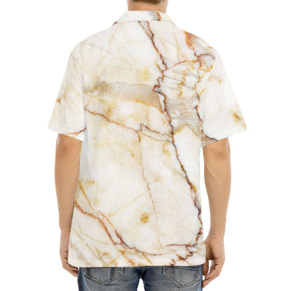 Brown Marble Print Aloha Shirt