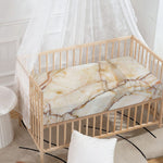 Brown Marble Print Baby Crib Sheet