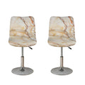 Brown Marble Print Bar Stool Covers