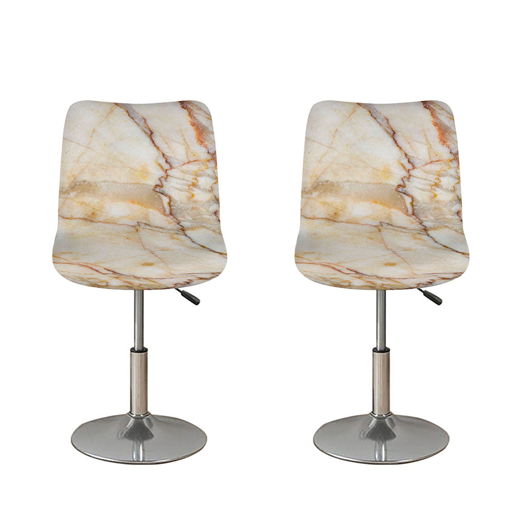 Brown Marble Print Bar Stool Covers