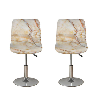 Brown Marble Print Bar Stool Covers