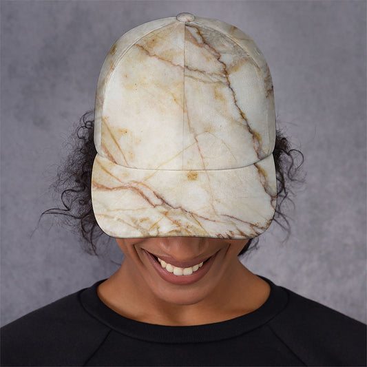 Brown Marble Print Baseball Cap