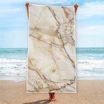 Brown Marble Print Beach Towel