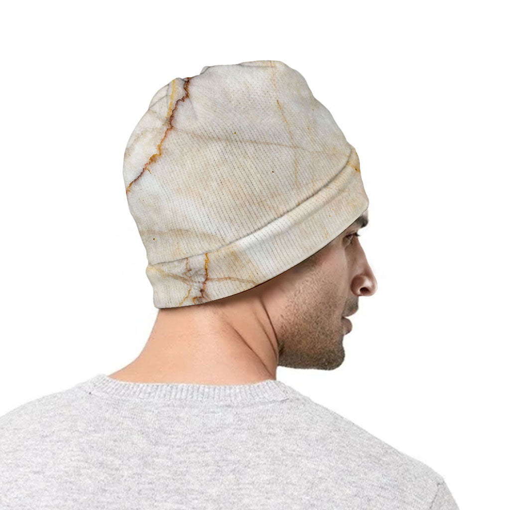 Brown Marble Print Beanie