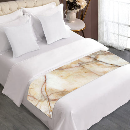 Brown Marble Print Bed Runner