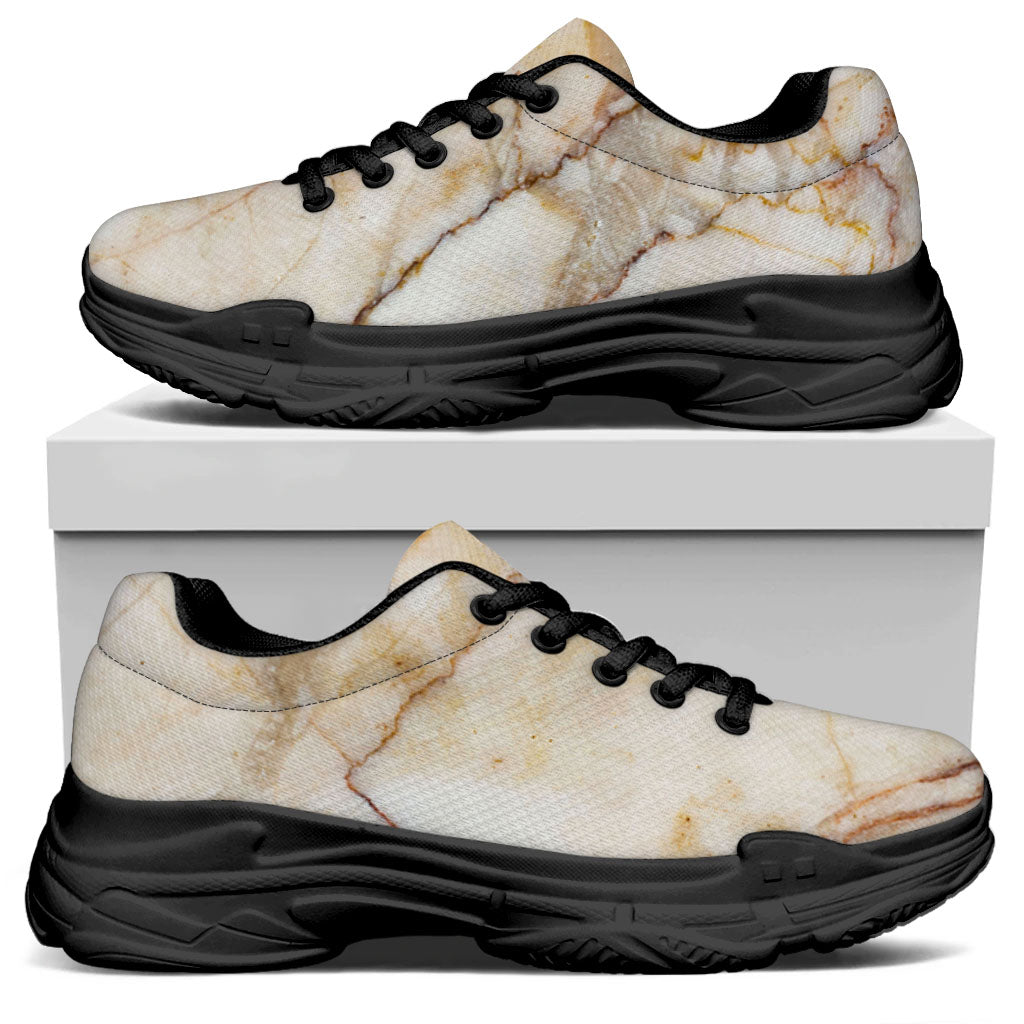 Brown Marble Print Black Chunky Shoes