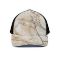 Brown Marble Print Black Mesh Trucker Hat