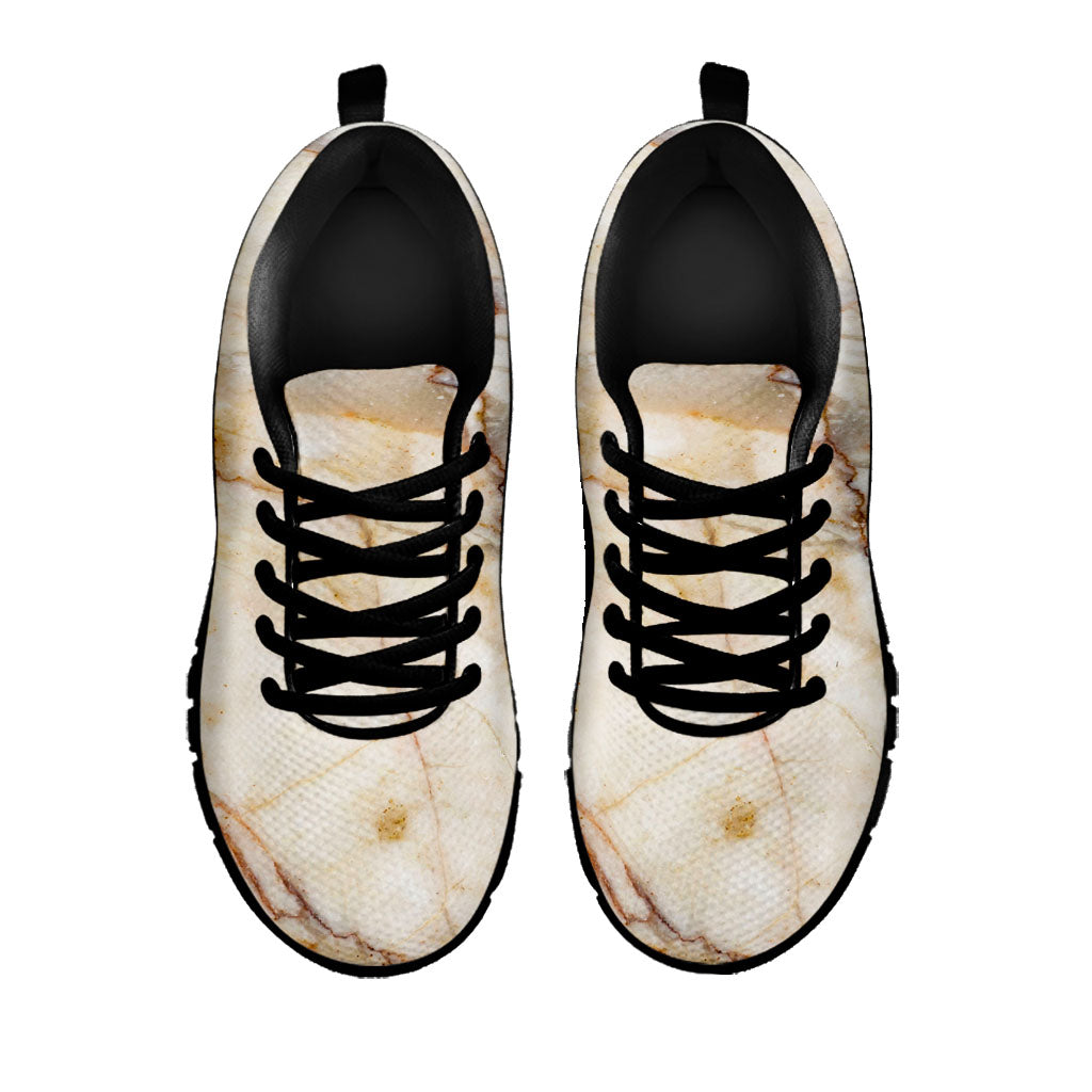 Brown Marble Print Black Running Shoes