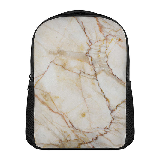 Brown Marble Print Casual Backpack