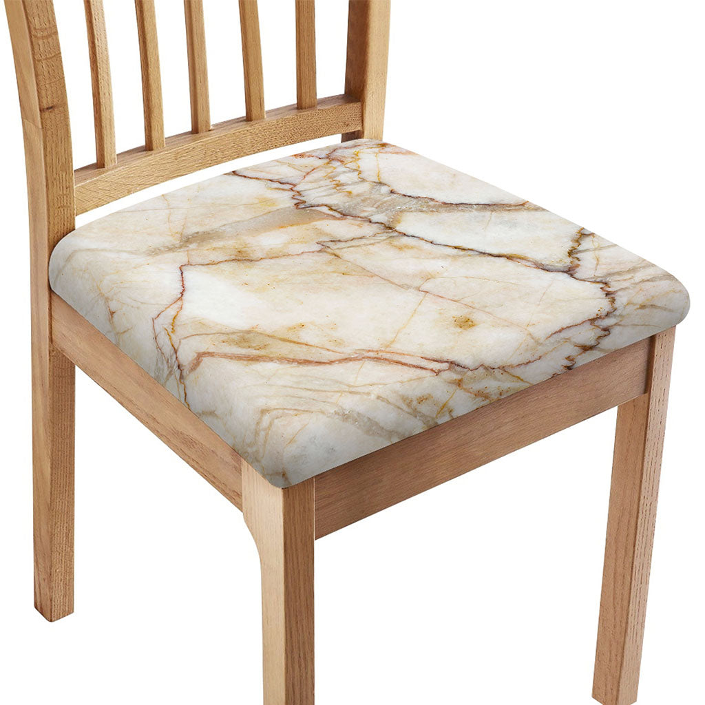 Brown Marble Print Chair Cushion Cover