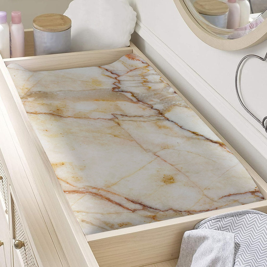 Brown Marble Print Changing Pad Cover