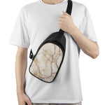 Brown Marble Print Chest Bag