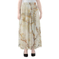 Brown Marble Print Chiffon Maxi Skirt