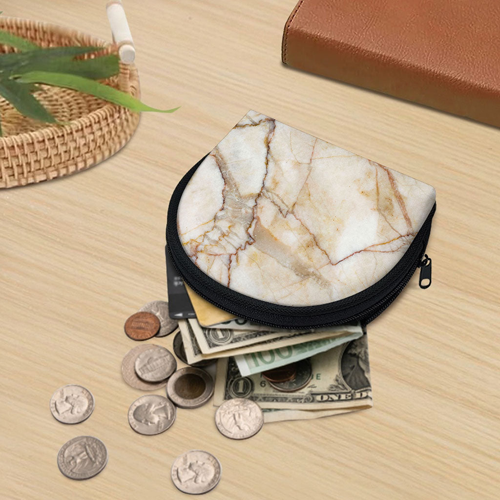 Brown Marble Print Coin Purse
