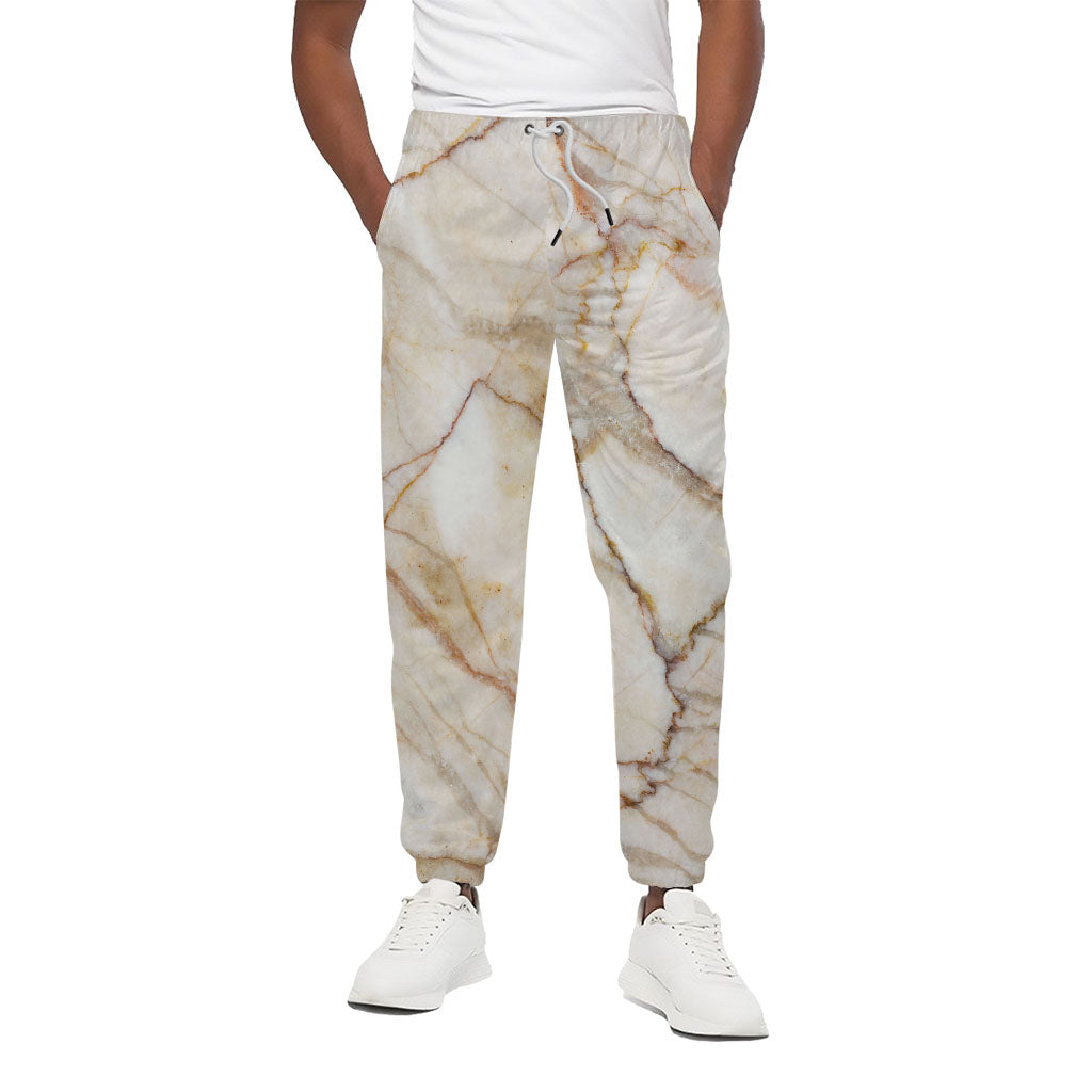 Brown Marble Print Cotton Pants