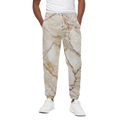 Brown Marble Print Cotton Pants
