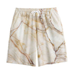 Brown Marble Print Cotton Shorts