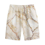 Brown Marble Print Cotton Shorts