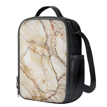 Brown Marble Print Crossbody Lunch Bag