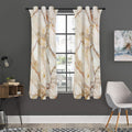 Brown Marble Print Grommet Curtain Panels