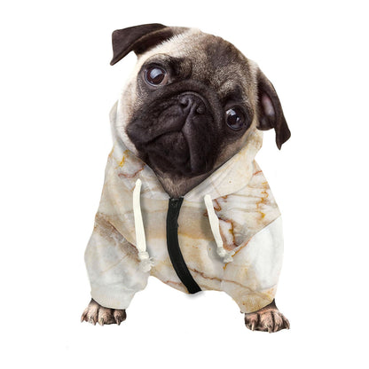 Brown Marble Print Dog Zip Up Hoodie