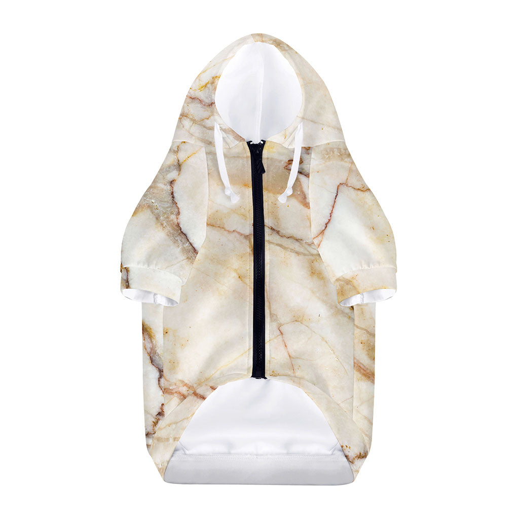 Brown Marble Print Dog Zip Up Hoodie
