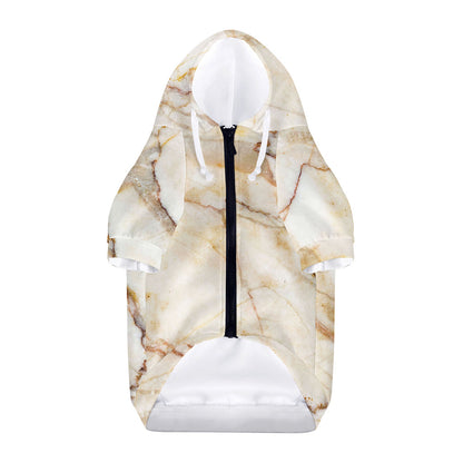 Brown Marble Print Dog Zip Up Hoodie