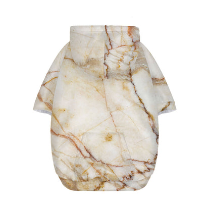 Brown Marble Print Dog Zip Up Hoodie