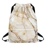 Brown Marble Print Drawstring Backpack
