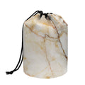 Brown Marble Print Drawstring Makeup Bag