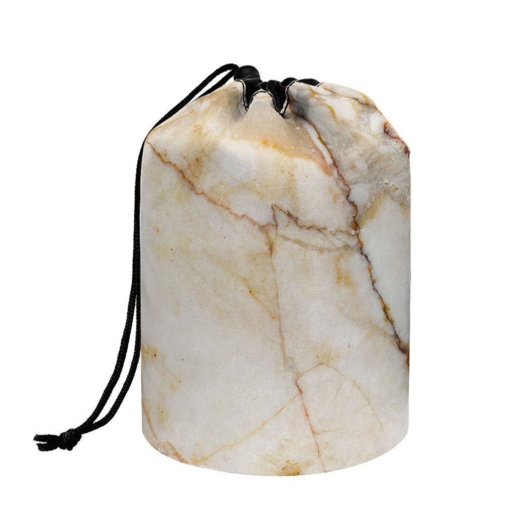 Brown Marble Print Drawstring Makeup Bag