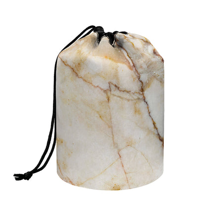 Brown Marble Print Drawstring Makeup Bag