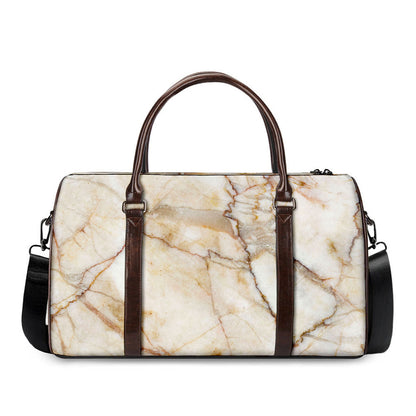 Brown Marble Print Duffle Bag