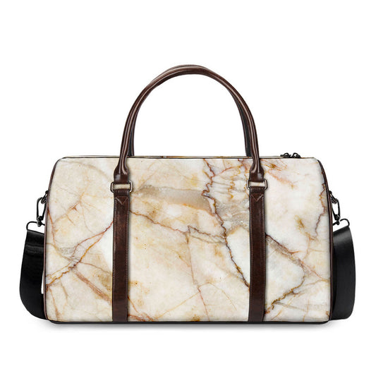 Brown Marble Print Duffle Bag