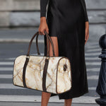 Brown Marble Print Duffle Bag