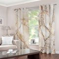 Brown Marble Print Extra Wide Grommet Curtains