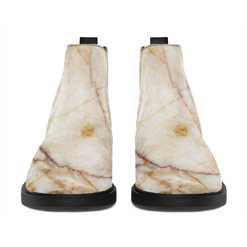 Brown Marble Print Flat Ankle Boots