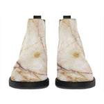 Brown Marble Print Flat Ankle Boots