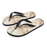 Brown Marble Print Flip Flops