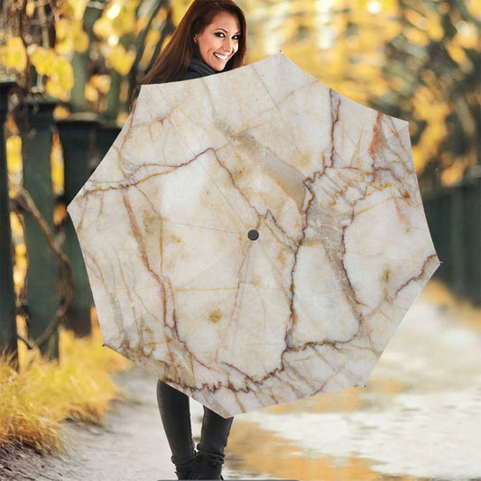 Brown Marble Print Foldable Umbrella