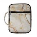 Brown Marble Print Front Pocket Bible Bag