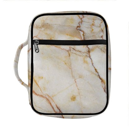 Brown Marble Print Front Pocket Bible Bag