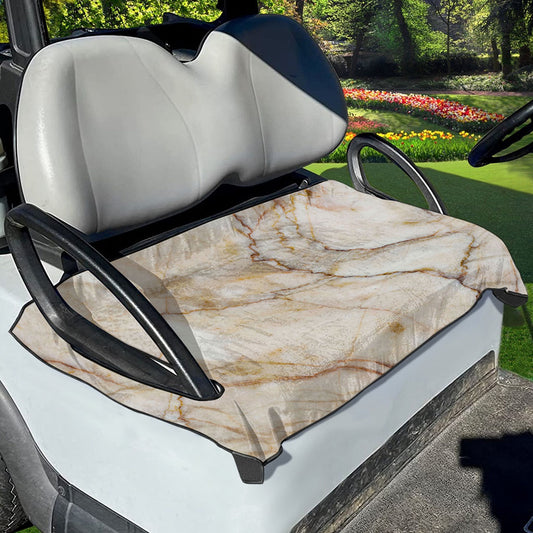 Brown Marble Print Golf Cart Seat Cover