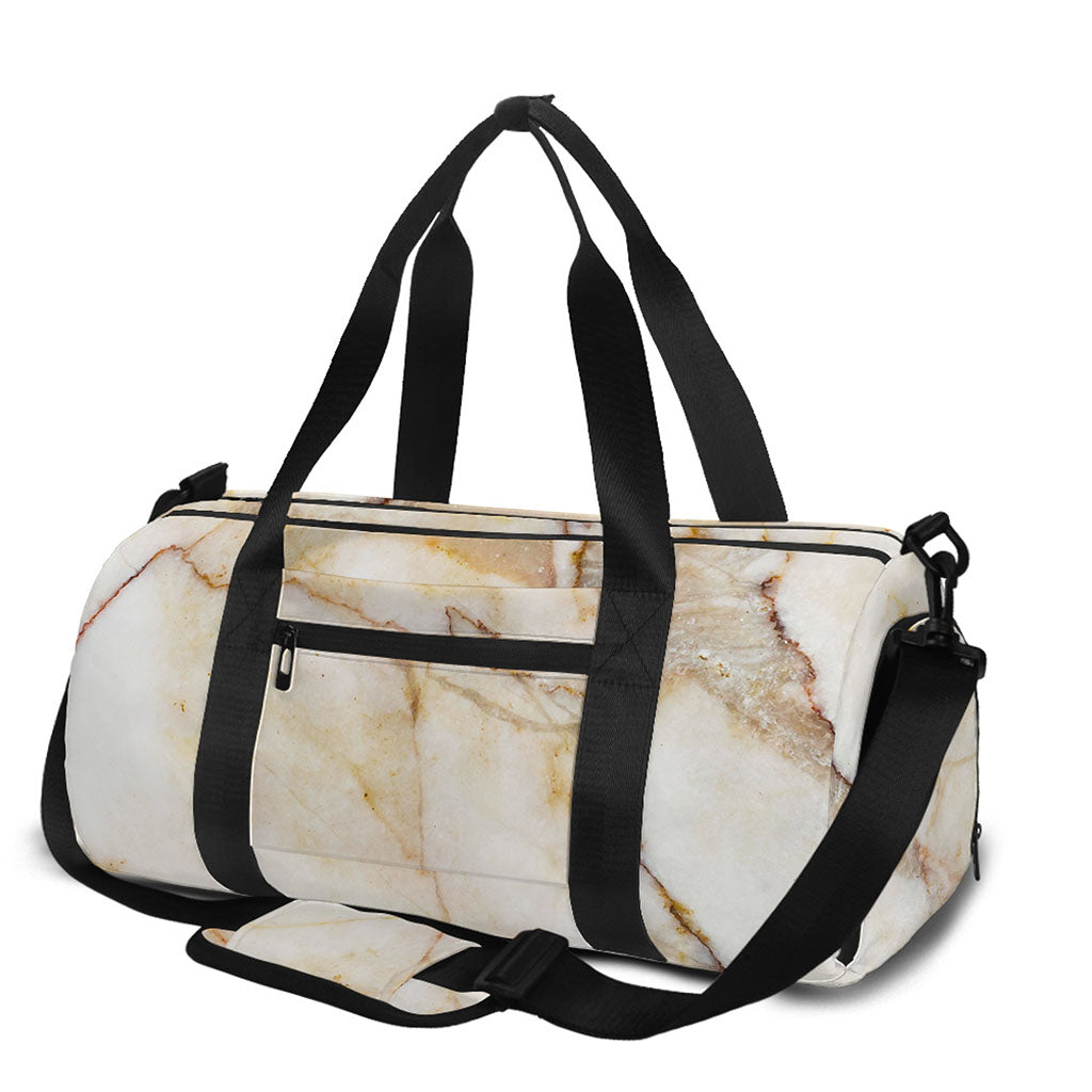 Brown Marble Print Gym Bag