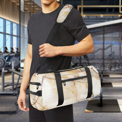 Brown Marble Print Gym Bag